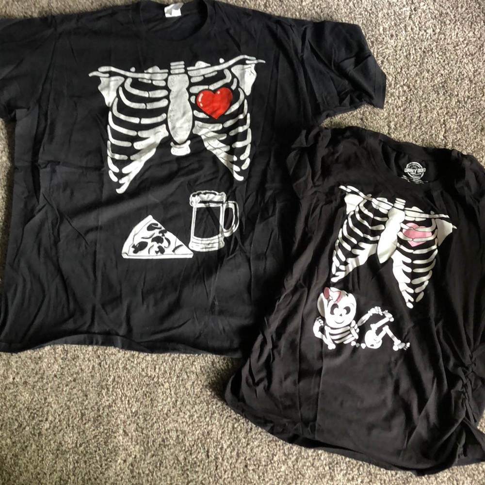 Halloween couples pregnancy/pregnant/expecting/baby shirts!